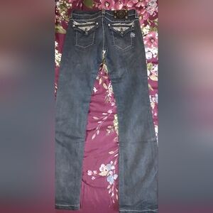 Miss Me Dark Blue Embellished Back Pocket Jeans